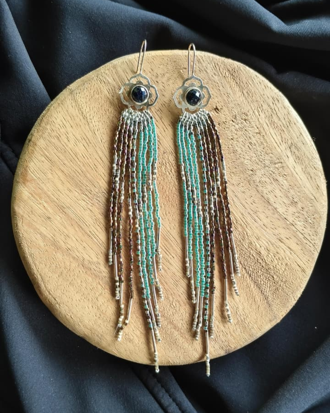 Aretes rosetón con piedra