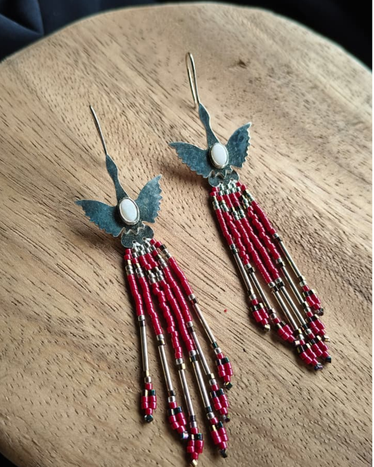 Aretes gaviota creativa rojo