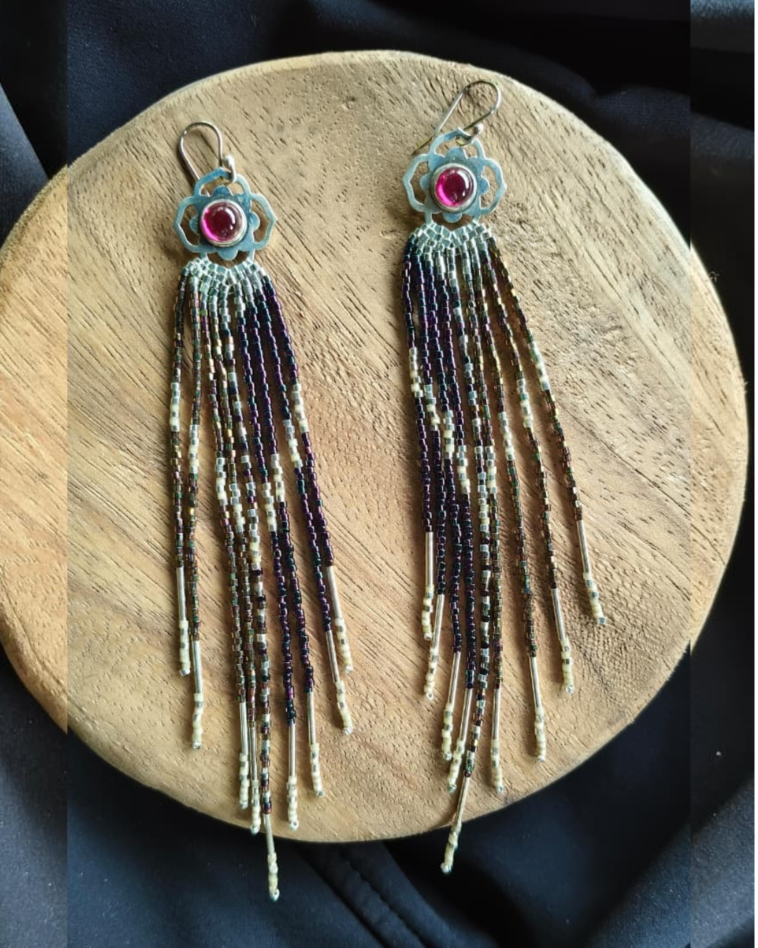 Aretes rosetón con piedra