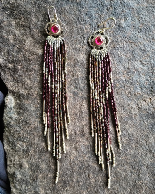 Aretes rosetón con piedra